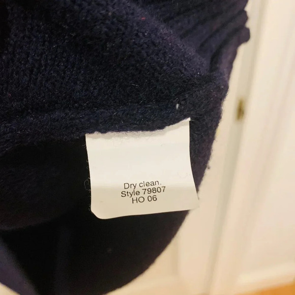 J. Crew Men's Navy Lambswool Crewneck Sweater - Picture 3 of 8